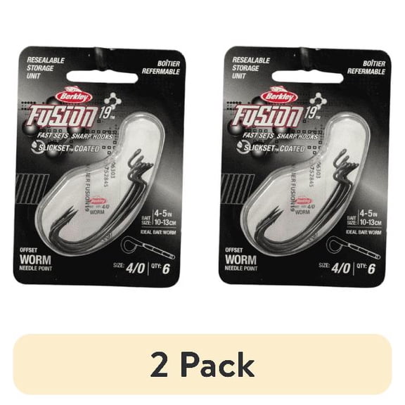 (2 pack) Berkley Fusion19 Offset Worm Fishing Hooks