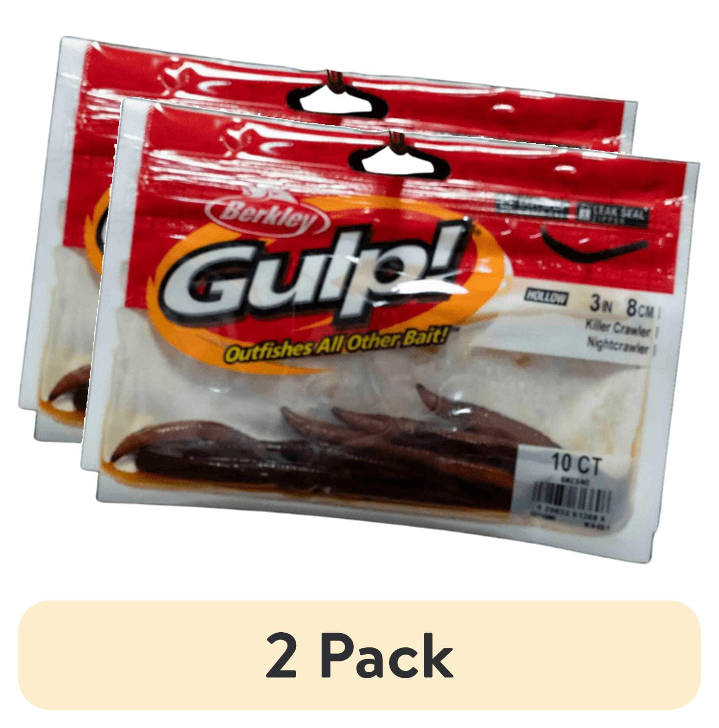 (2 pack) Berkley Gulp! Killer Crawler Soft Bait, Nightcrawler