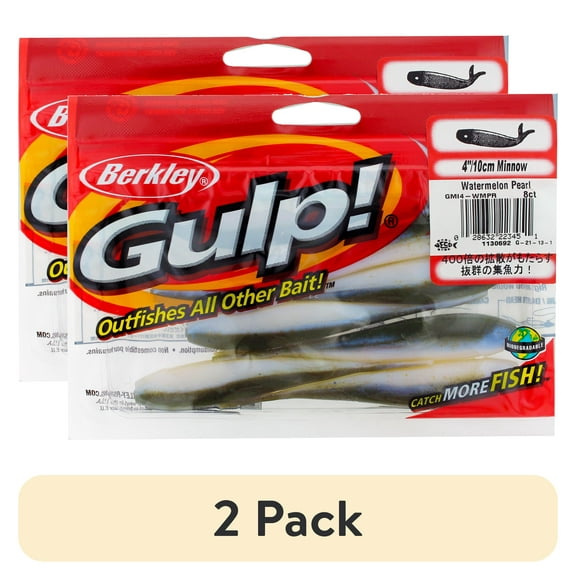 (2 pack) Berkley Gulp! Minnow Bait, 4in. Watermelon Pearl 176539