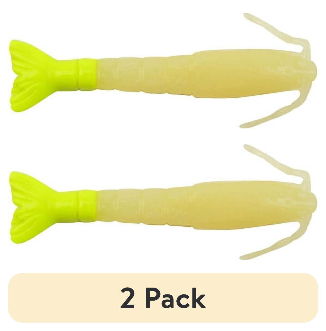 (2 pack) Berkley Gulp!® Saltwater Shrimp, Glow/Chartreuse, 4 in