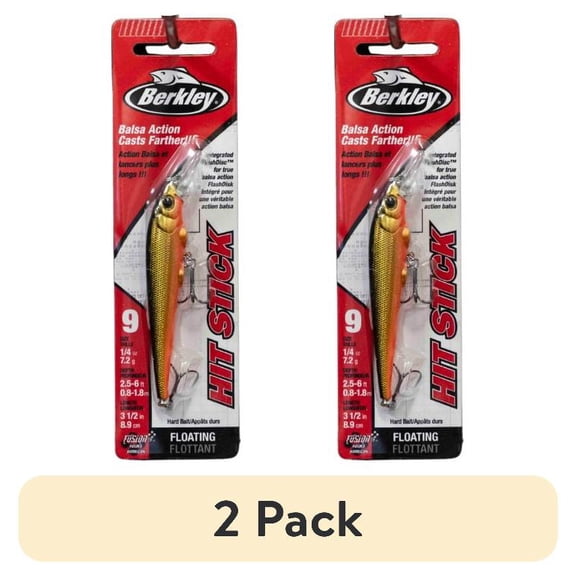 (2 pack) Berkley Hit Stick Fishing Lure, Black Gold, 1/4 oz