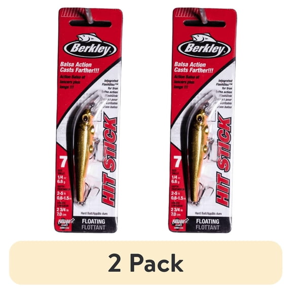 (2 pack) Berkley Hit Stick Fishing Lure, Black Gold, 1/4 oz