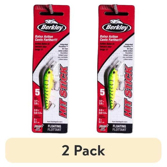 (2 pack) Berkley Hit Stick Fishing Lure, Firetiger, 1/7 oz