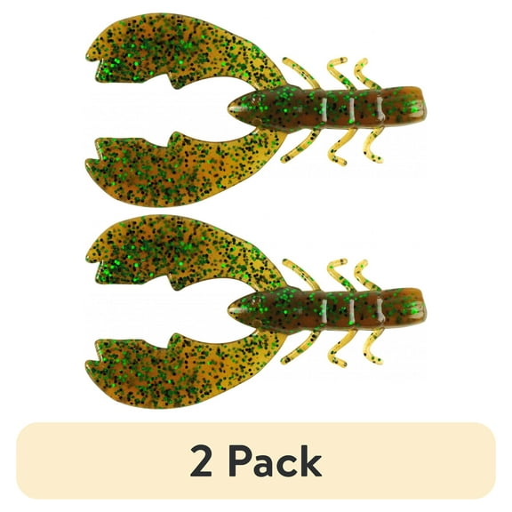 (2 pack) Powerbait Chigger Craw, 3" Pumpkin Green Fleck