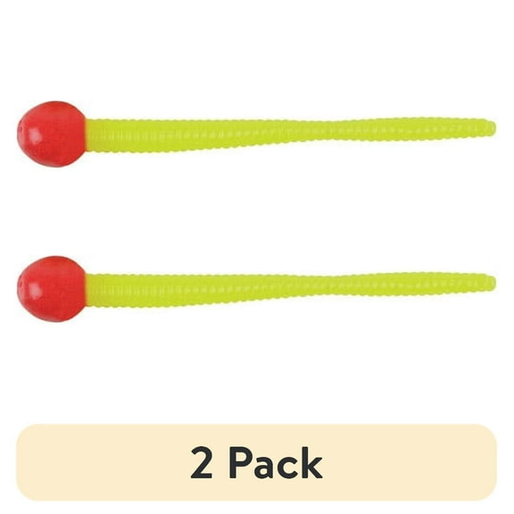 (2 pack) Berkley PowerBait Floating Mice Tails Fishing Bait, Fluorescent Red/Chartreuse, 3in | 8cm