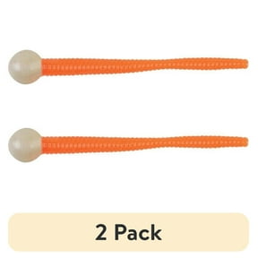 (2 pack) Berkley PowerBait Floating Mice Tails Fishing Bait, Pearl White/Fluorescent Orange, 3in | 8cm