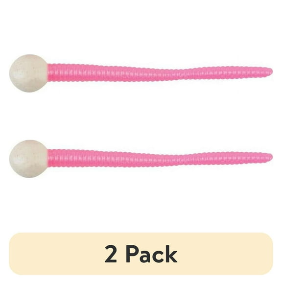 (2 pack) Berkley PowerBait Floating Mice Tails Fishing Bait, White/Bubblegum, 3in | 8cm