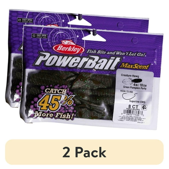 (2 pack) Berkley PowerBait MaxScent Creature Hawg Fishing Soft Bait