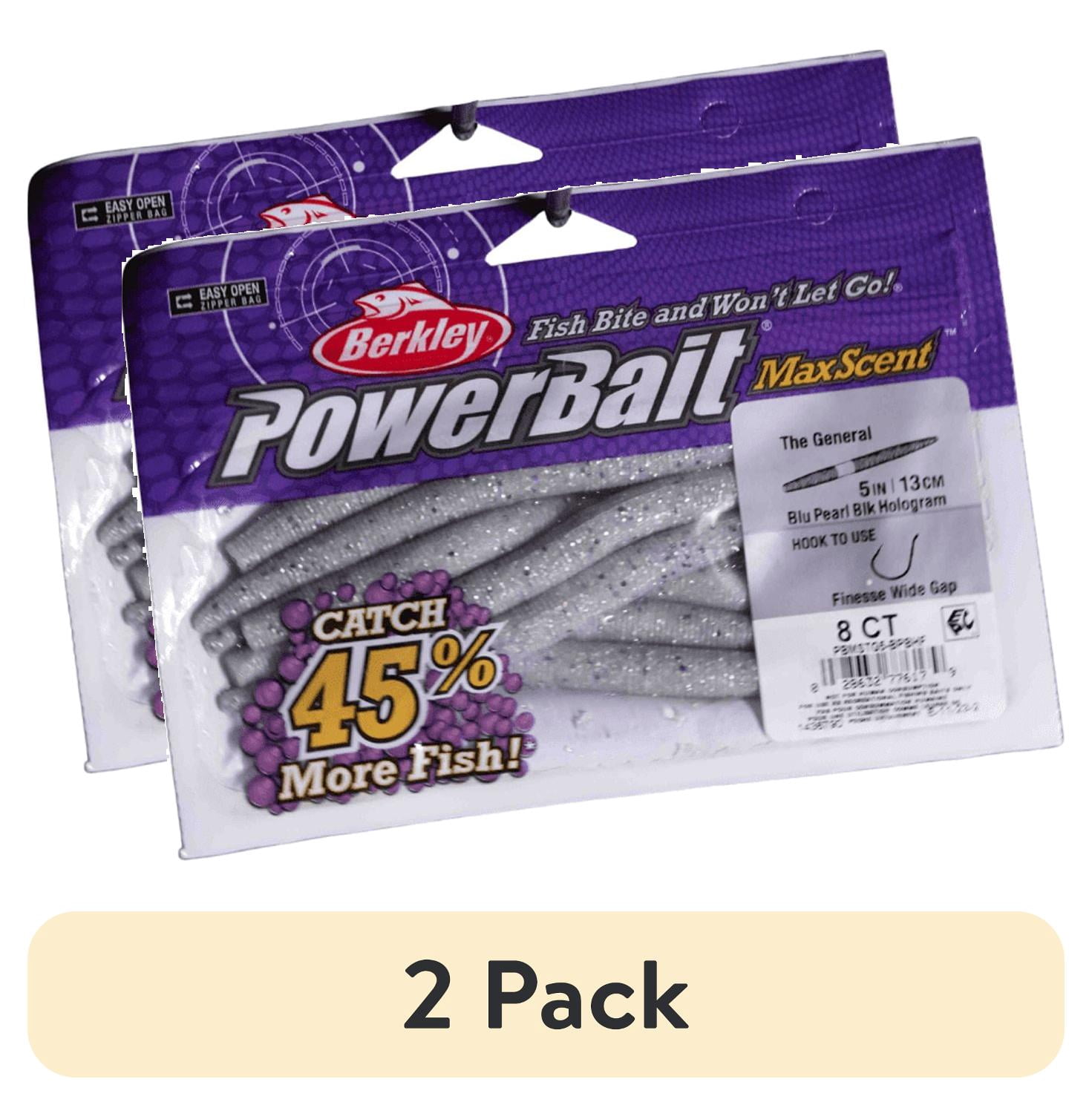 (2 pack) Berkley PowerBait® MaxScent The General Fishing Bait, Blue Pearl Black Hologram, 5in | 13cm, Soft Stick Bait with Irresistible Scent & Flavor, Classic Stick Bait Action, Deadly Bass Fishing Bait