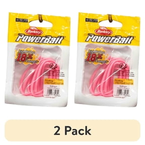 (2 pack) Berkley PowerBait Power Floating Trout Worm Fishing Bait, Bubblegum, 3in | 8cm