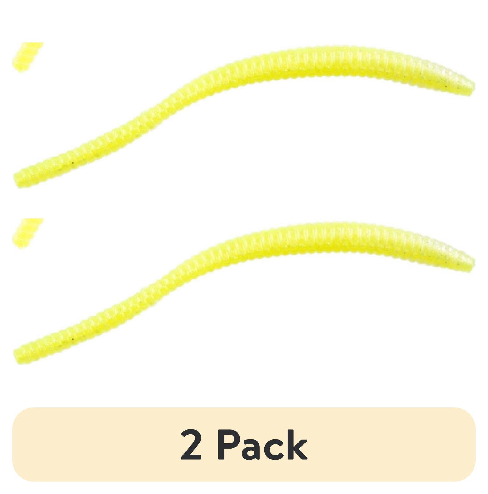 (2 pack) Berkley PowerBait Power Floating Trout Worm Fishing Bait, Chartreuse Shad, 3in | 8cm
