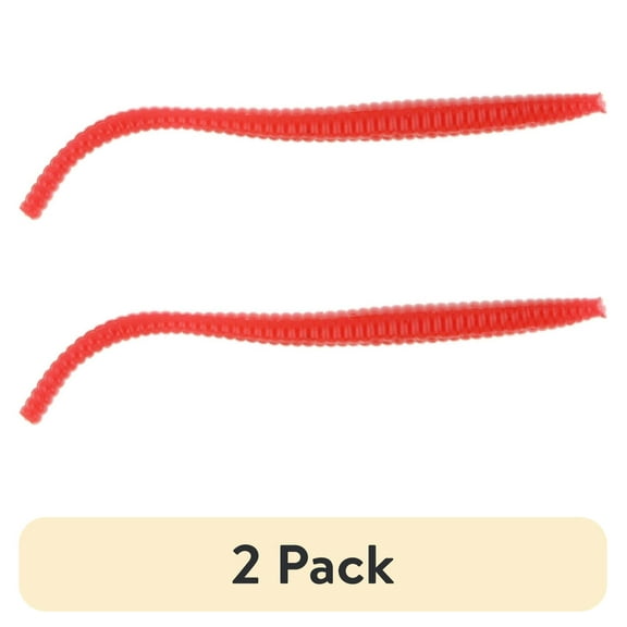 (2 pack) Berkley PowerBait Power Floating Trout Worm Fishing Bait, Fluorescent Red, 3in | 8cm