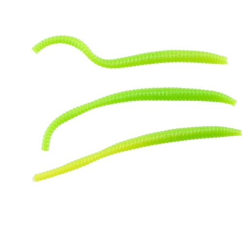 (2 pack) Berkley PowerBait Power Floating Trout Worm Fishing Bait, Green Chartreuse, 3in | 8cm