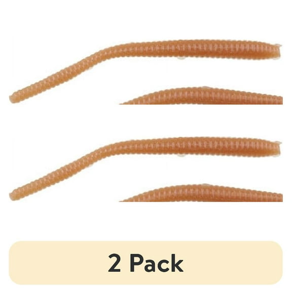(2 pack) Berkley PowerBait Power Floating Trout Worm Fishing Bait, Natural, 3in | 8cm