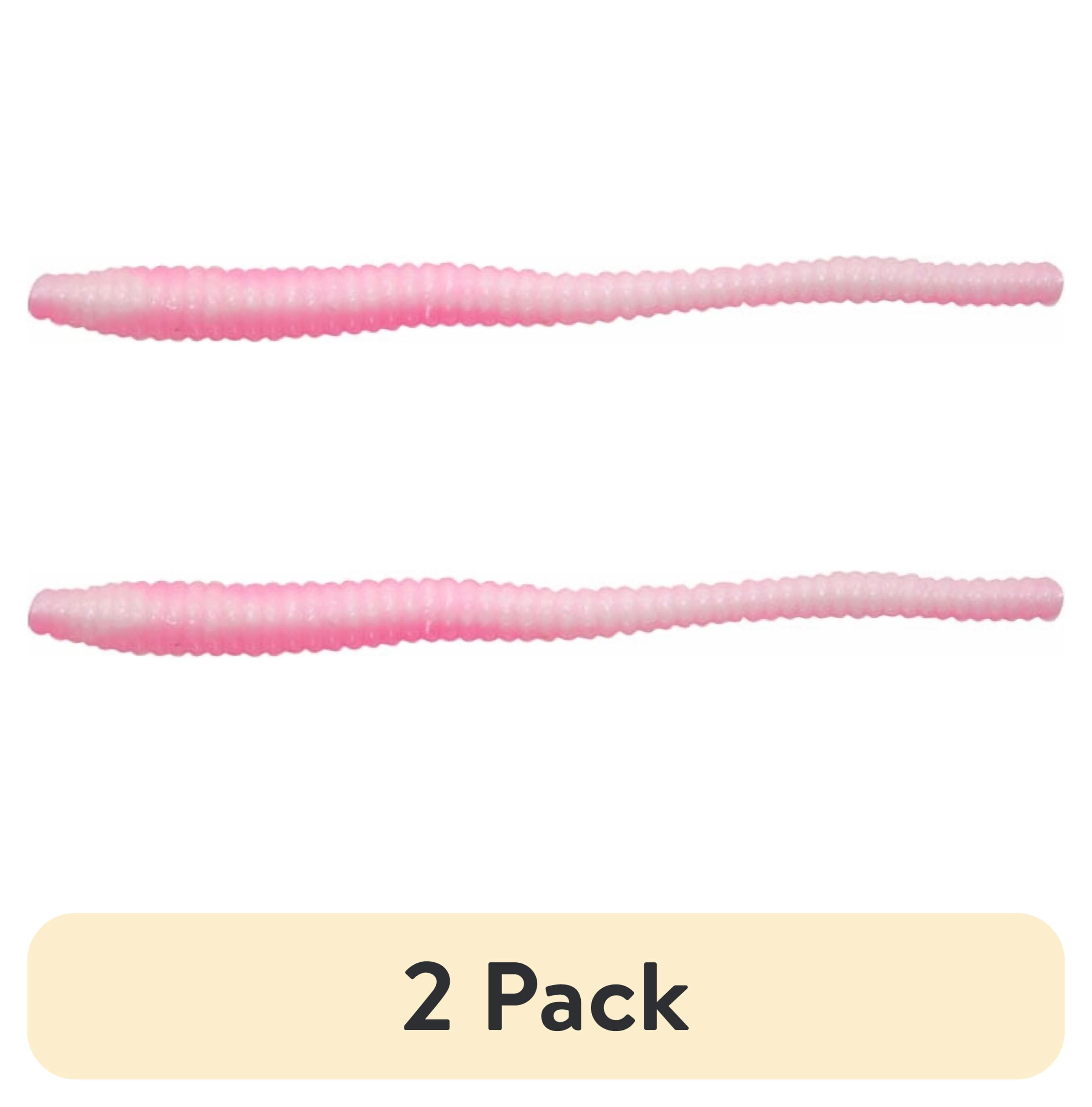 (2 pack) Berkley PowerBait Power Floating Trout Worm Fishing Bait, Pink Shad, 3in | 8cm