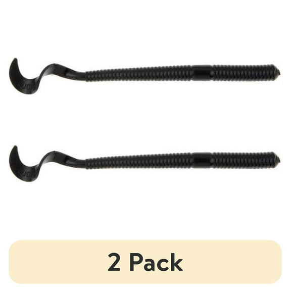 (2 pack) Berkley PowerBait® Power Worm Fishing Bait, Black, 4in