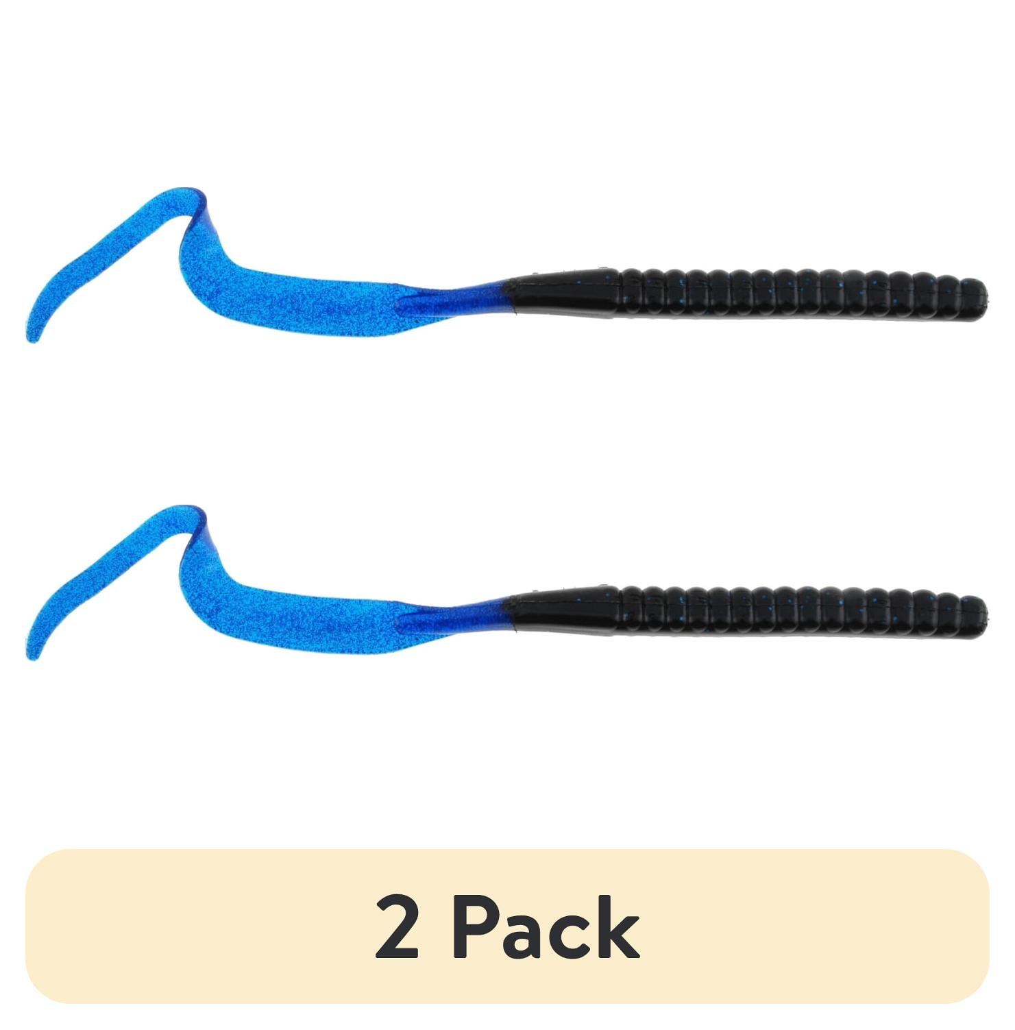 (2 pack) Berkley PowerBait® Power Worm Fishing Bait, Black/Blue, 10in