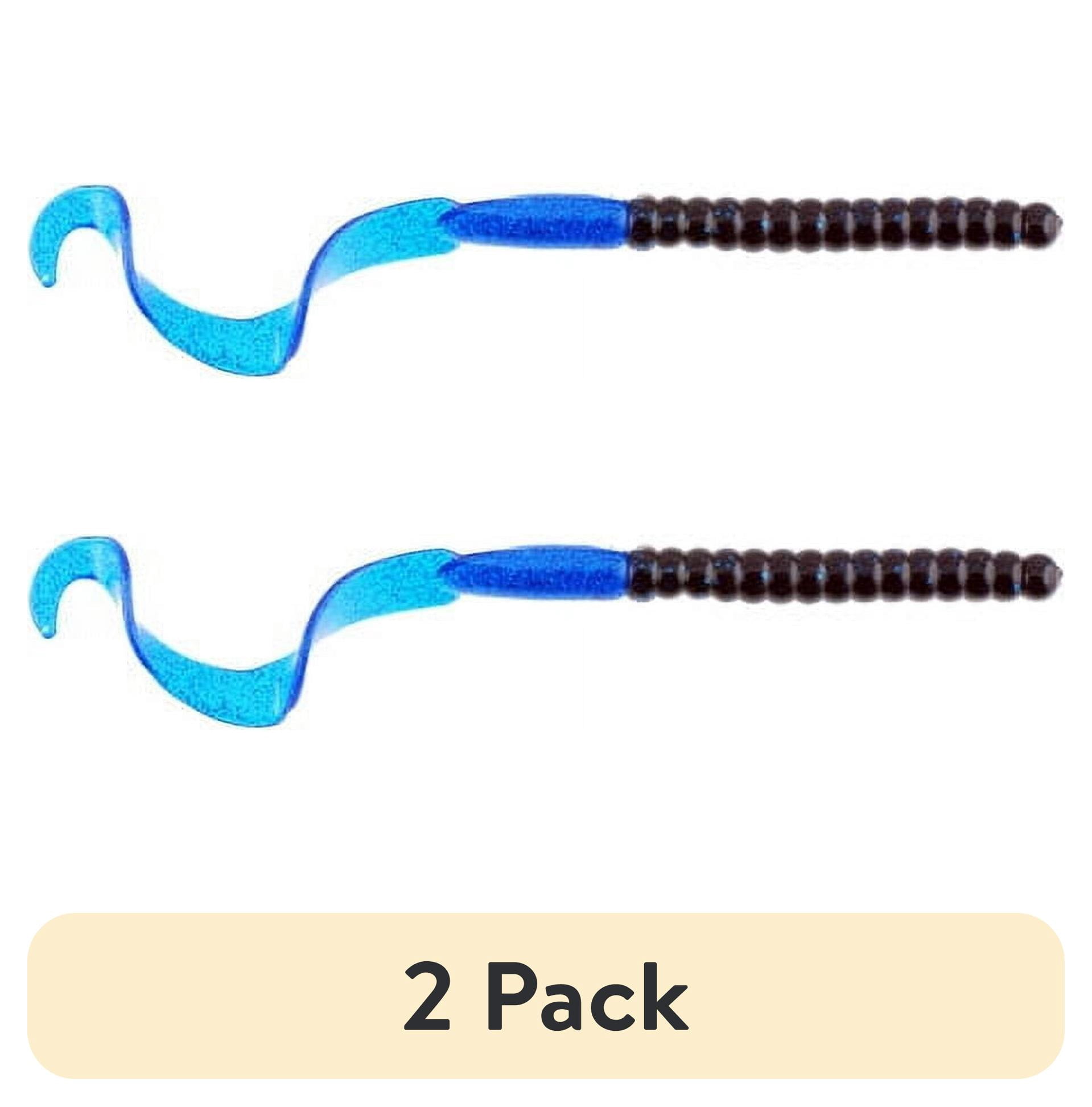(2 pack) Berkley PowerBait® Power Worm Fishing Bait, Black/Blue, 7in