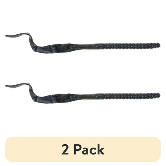 (2 pack) Berkley PowerBait® Power Worm Fishing Bait, Black Blue Fleck, 10in