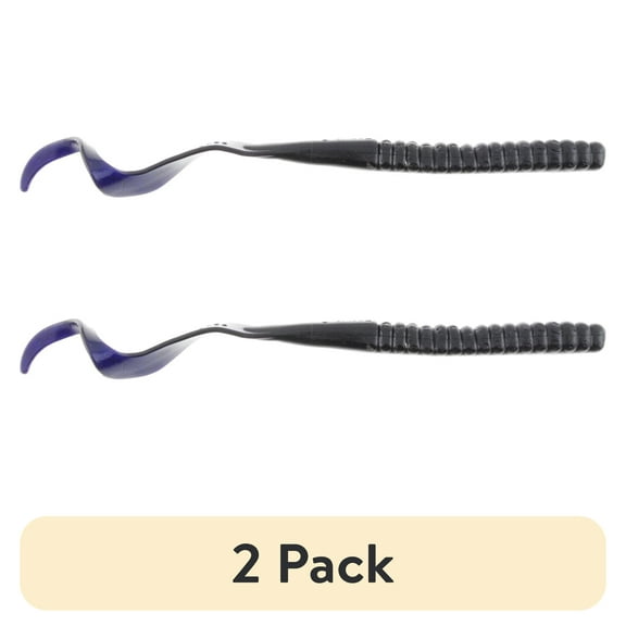 (2 pack) Berkley PowerBait® Power Worm Fishing Bait, Black Grape, 10in