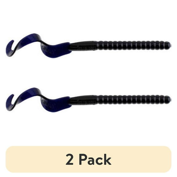 (2 pack) Berkley PowerBait® Power Worm Fishing Bait, Black Grape, 7in