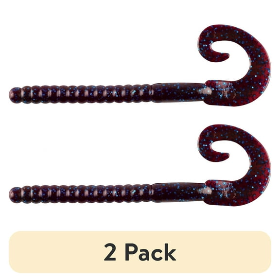 (2 pack) Berkley PowerBait® Power Worm Fishing Bait, Plum, 7in