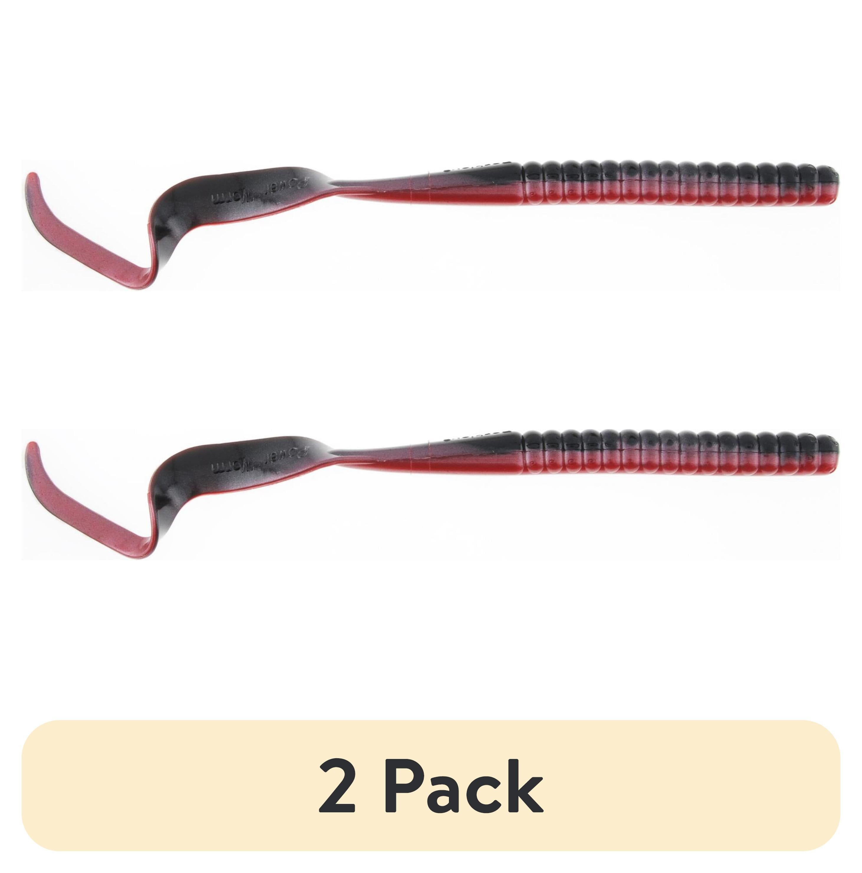 (2 pack) Berkley PowerBait® Power Worm Fishing Bait, Red Shad, 10in
