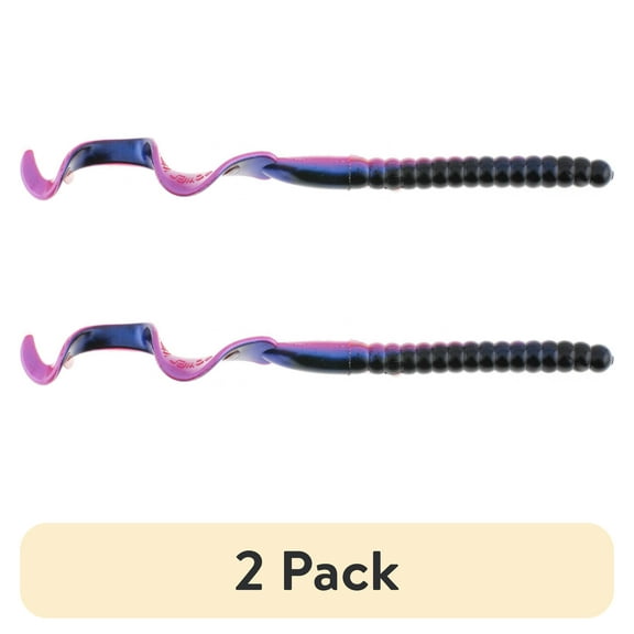 (2 pack) Berkley PowerBait® Power Worm Fishing Bait, Tequila Sunrise, 7in