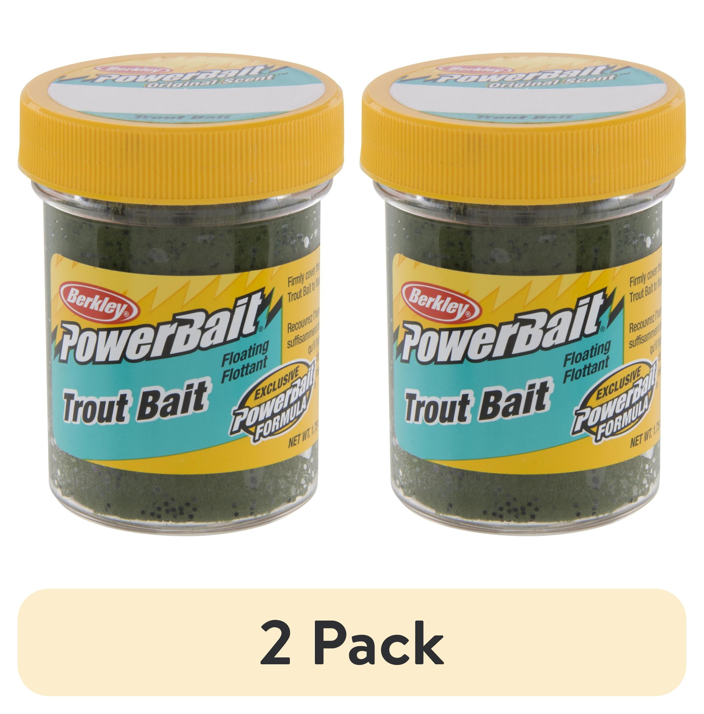 (2 pack) Berkley PowerBait Trout Bait, Green Pumpkin, Fishing Dough Bait