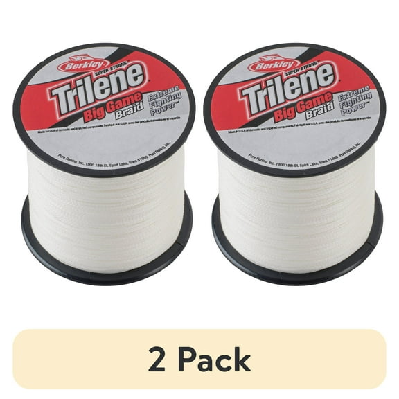 (2 pack) Berkley Trilene® Big Game™ Braid Fishing Line, Crystal, 65 lb Test Strength, 330 yd