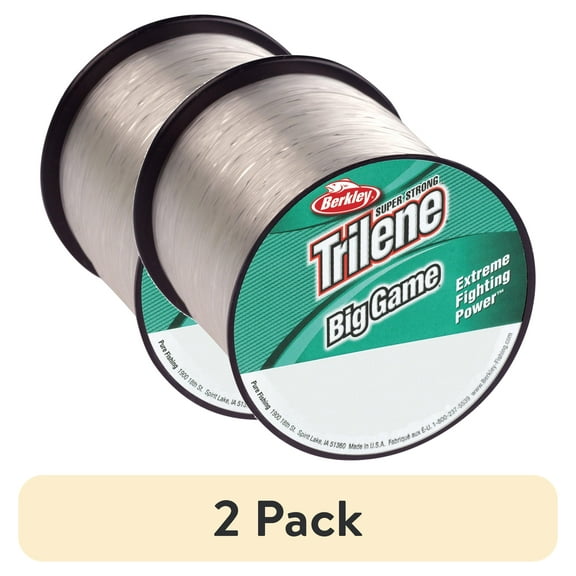 (2 pack) Berkley Trilene Big Game Monofilament Fishing Line, Clear, 10 lb Test Strength, 1500 yd