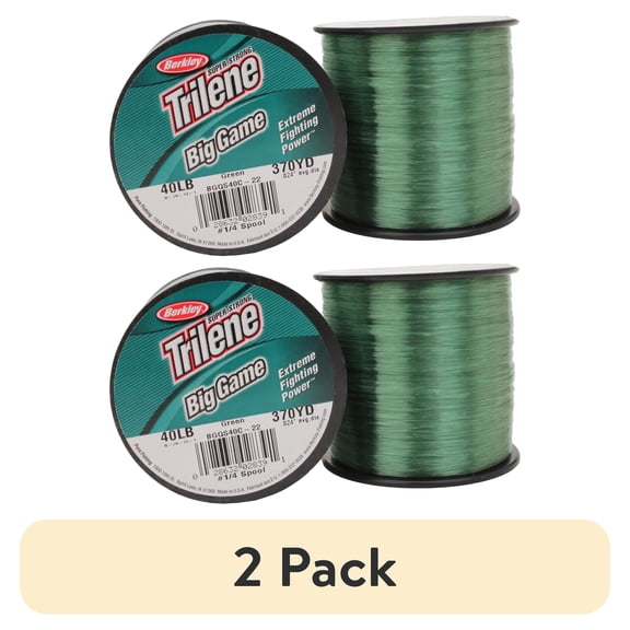 (2 pack) Berkley Trilene Big Game Monofilament Fishing Line, Green, 40 lb Test Strength, 370 yd