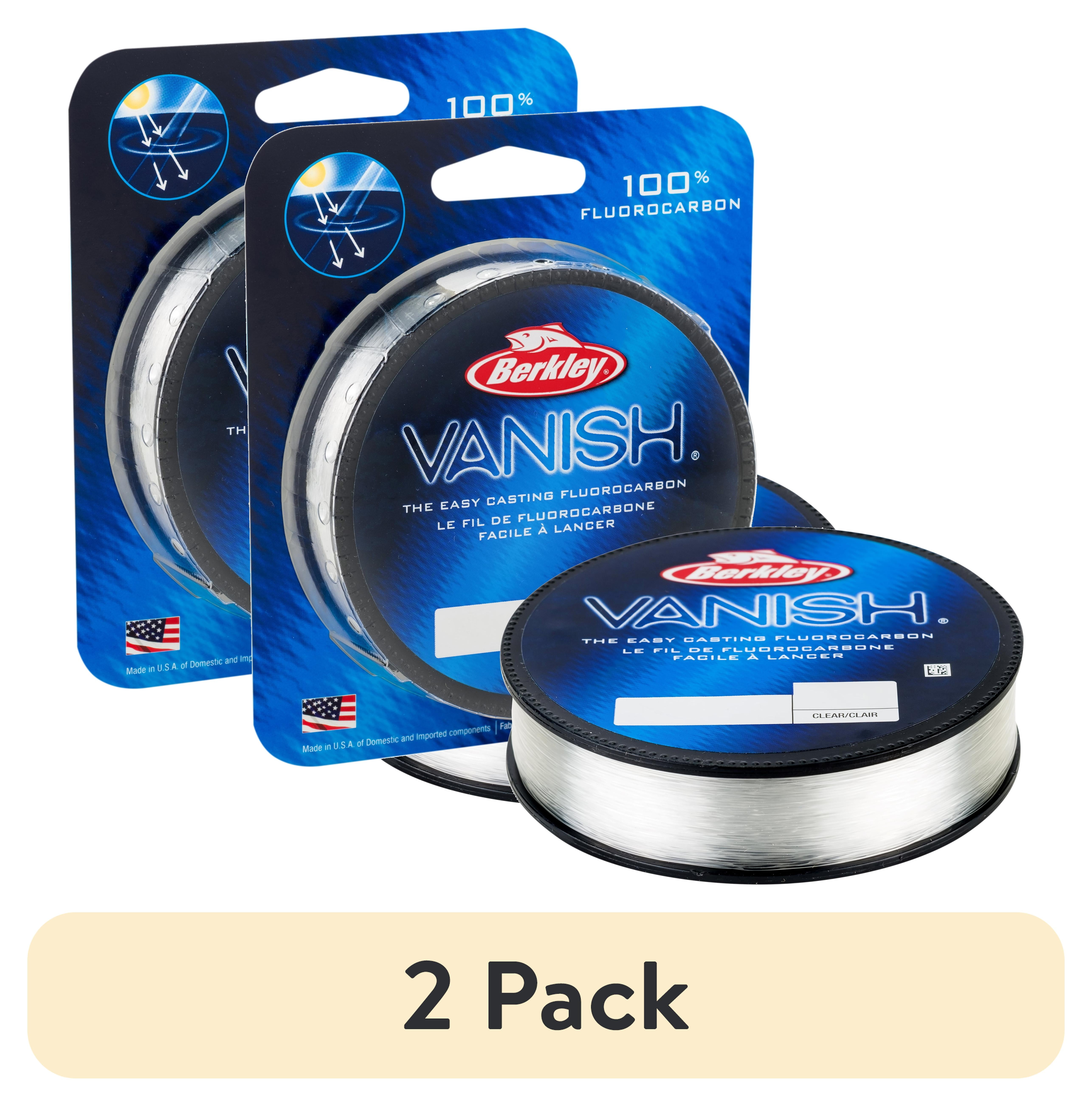 (2 pack) Berkley Vanish® Fluorocarbon Fishing Line, Clear, 6 lb Test Strength, 250 yd
