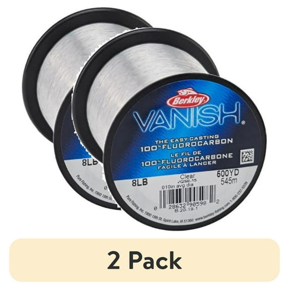 (2 pack) Berkley Vanish® Fluorocarbon Fishing Line, Clear, 12 lb Test Strength, 500 yd