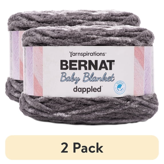 (1 pack) Bernat Baby Blanket Dappled Yarn-Charcoal