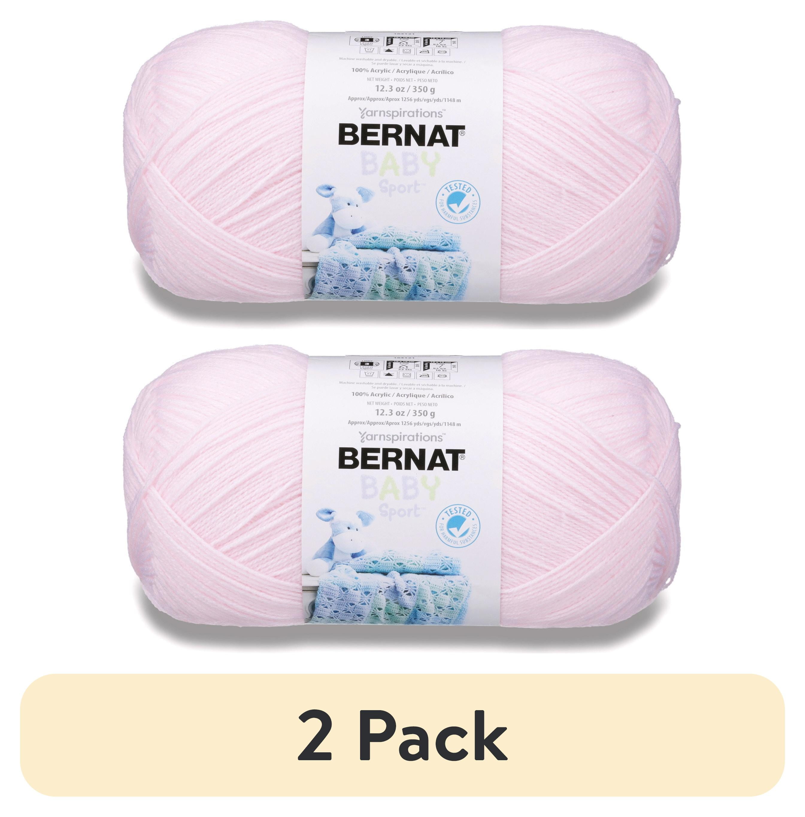 (2 pack) Bernat Baby Sport 3 DK Acrylic Yarn, Baby Pink 10.5oz/300g, 1077 Yards
