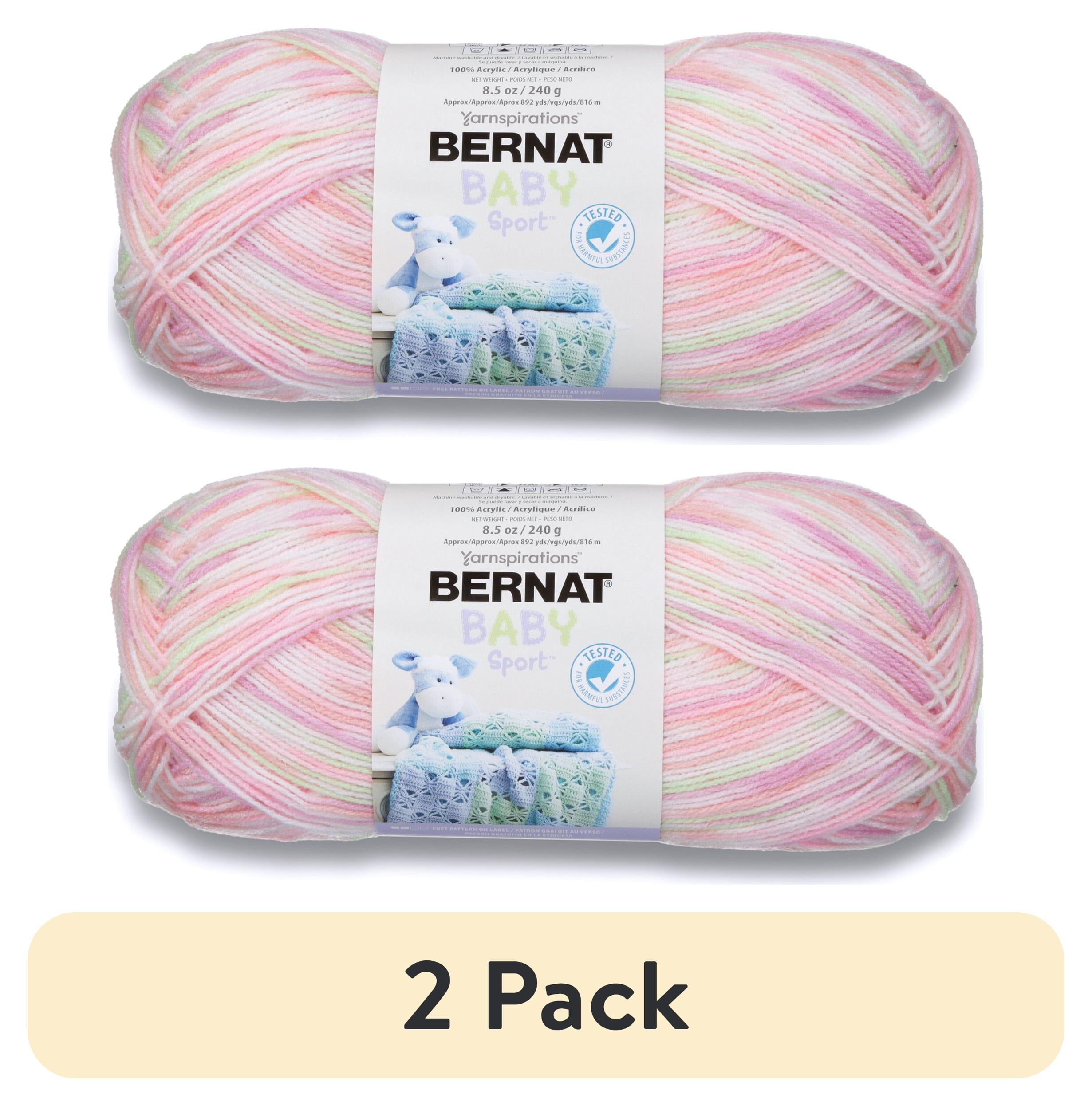(2 pack) Bernat® Baby Sport™ #3 Light Acrylic Yarn, 8.5oz/240g, 861 Yards Tiny Tulips