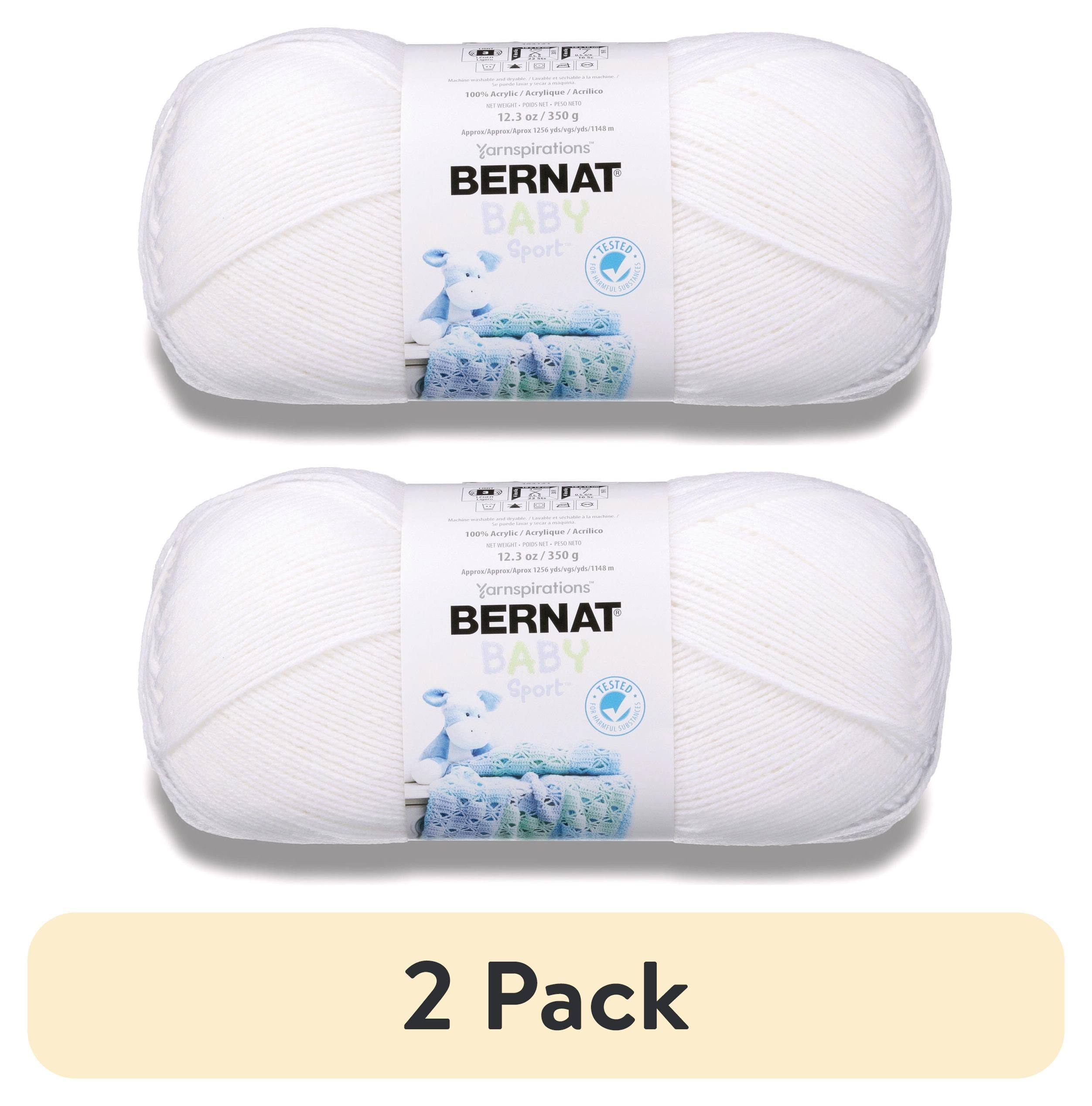 (2 pack) Bernat® Baby Sport™ #3 Light Acrylic Yarn, White 10.5oz/300g, 1077 Yards