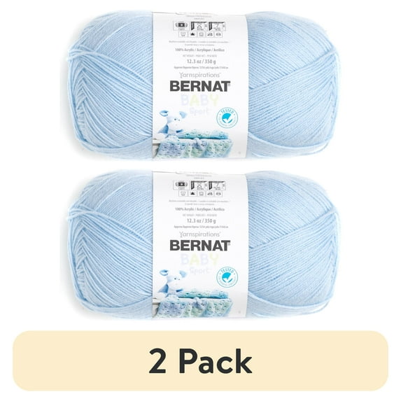 (2 pack) Bernat Baby Sport Yarn, Baby Blue, 12.3oz(350g), Light, Acrylic