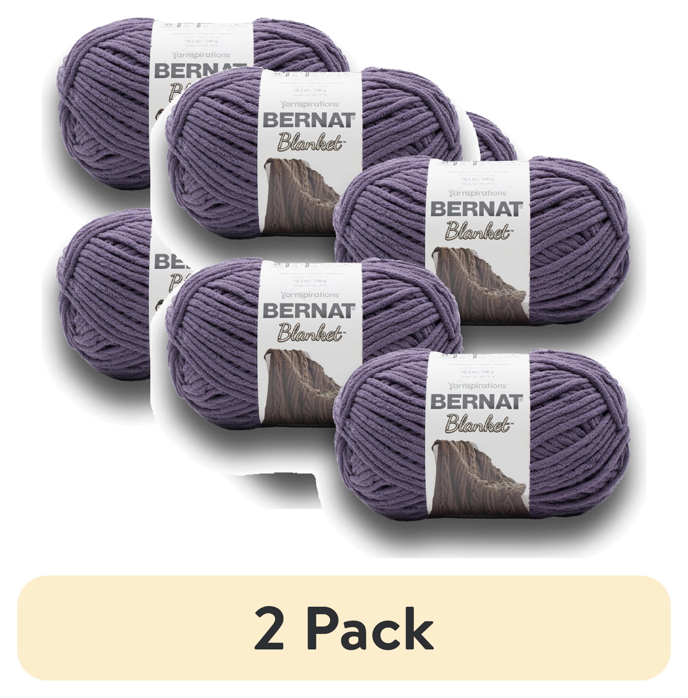 (2 pack) Bernat® Blanket™ #6 Super Bulky Polyester Yarn, Aubergine 10.5oz/300g, 220 Yards (4 Pack)