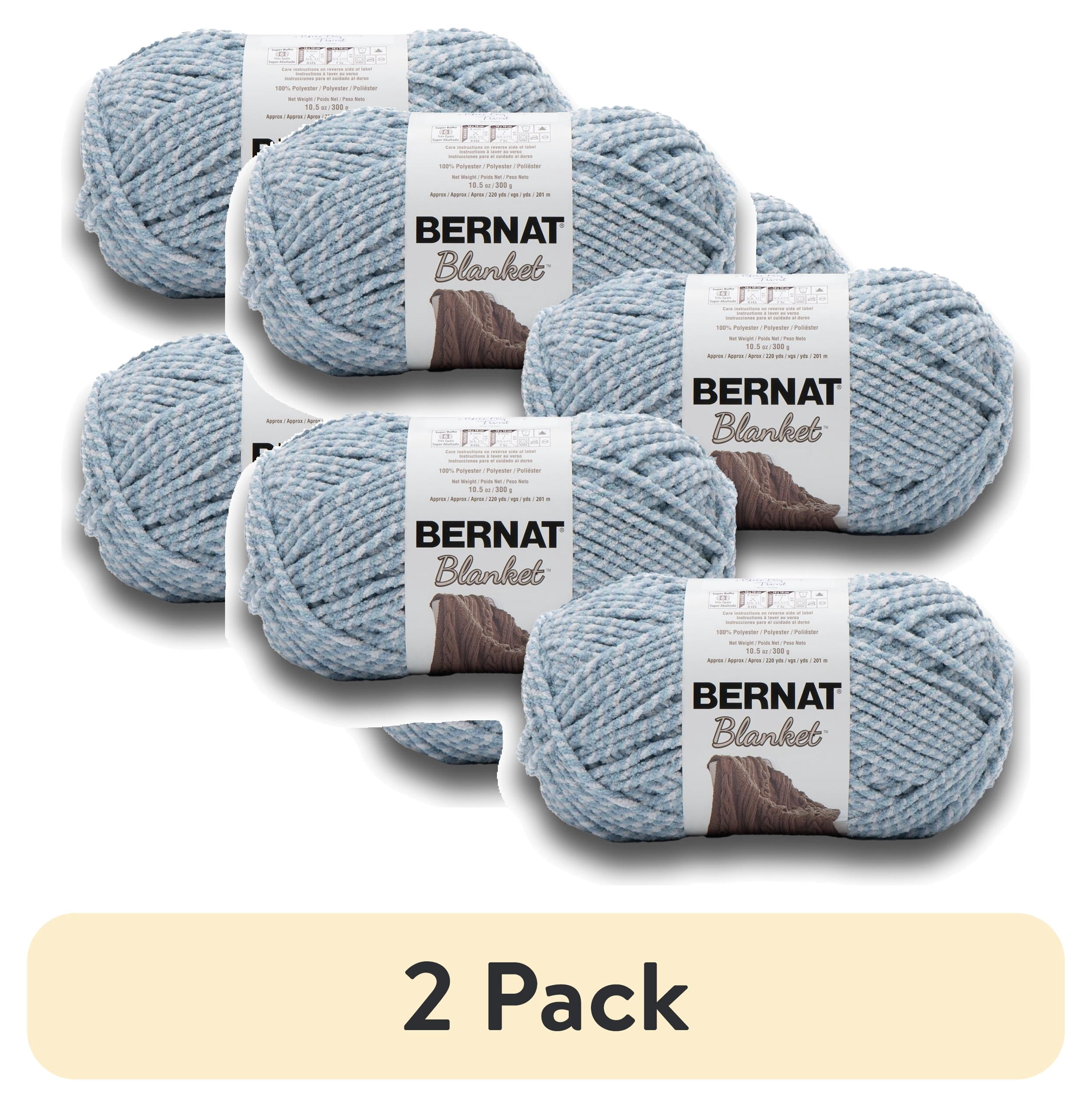 (2 pack) Bernat® Blanket™ #6 Super Bulky Polyester Yarn, Blue Fog Twist 10.5oz/300g, 220 Yards (4 Pack)
