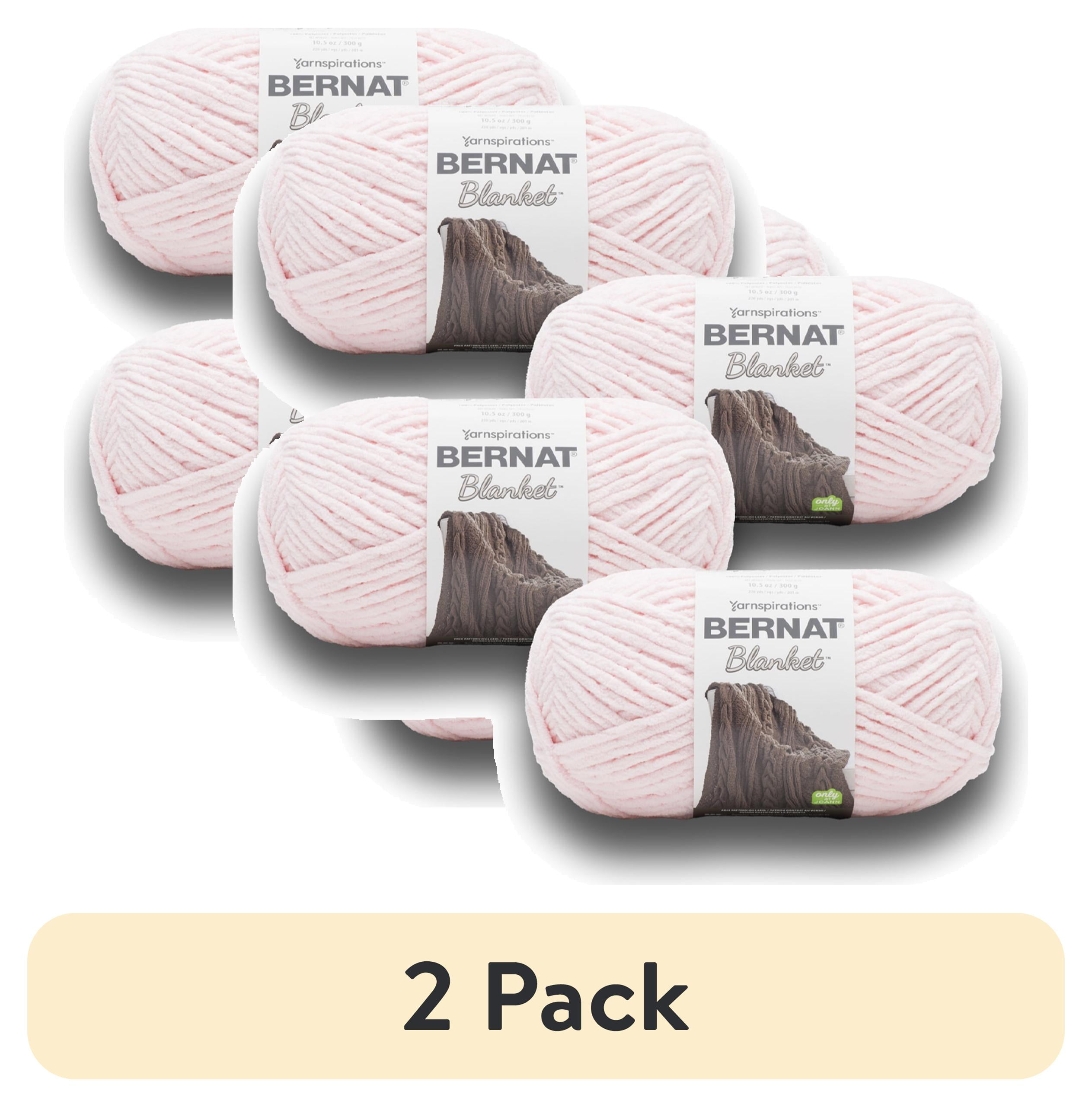 (2 pack) Bernat® Blanket™ #6 Super Bulky Polyester Yarn, Blush Pink 10.5oz/300g, 220 Yards (4 Pack)