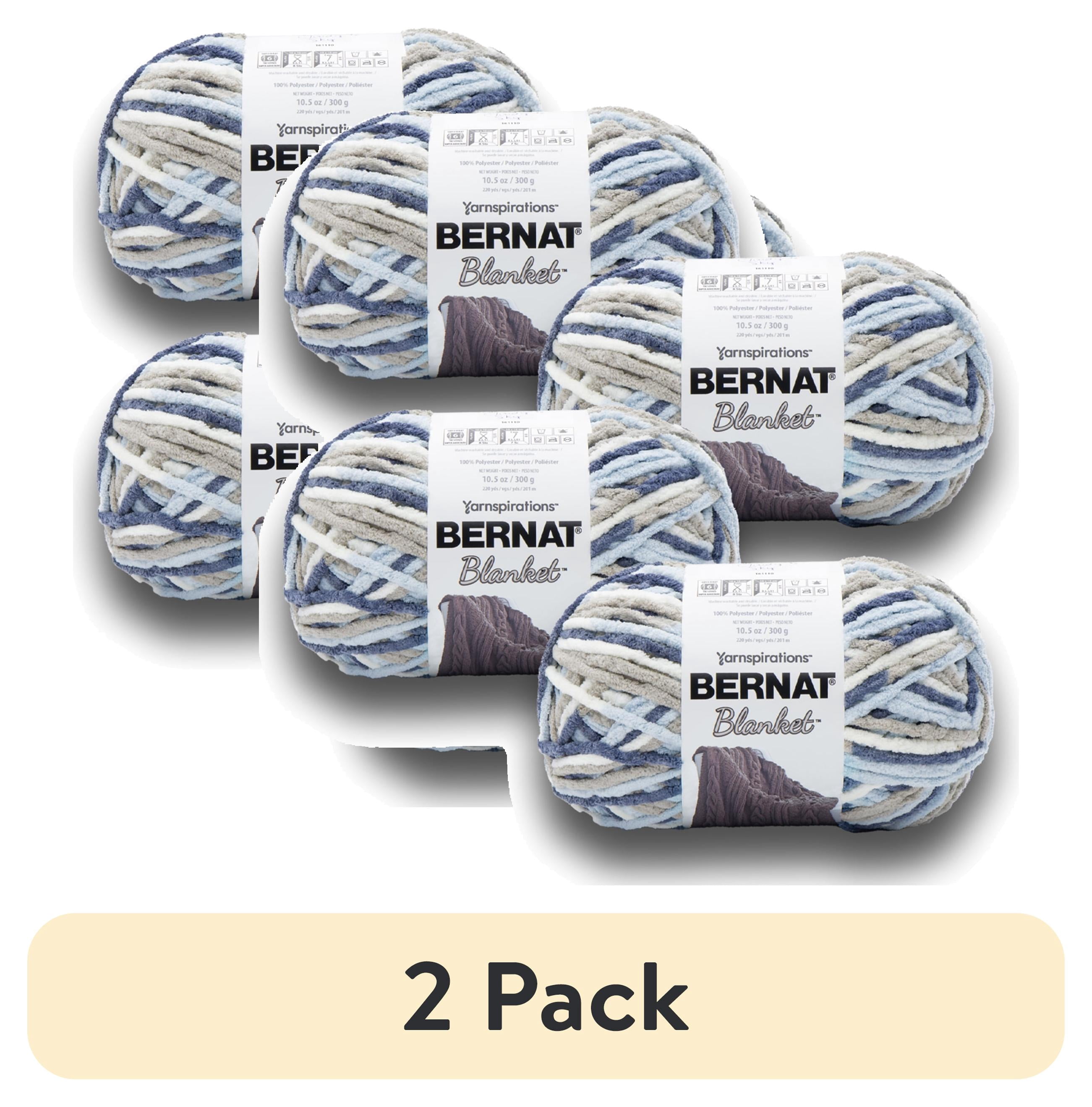 (2 pack) Bernat® Blanket™ #6 Super Bulky Polyester Yarn, Cloudy Sky 10.5oz/300g, 220 Yards (4 Pack)