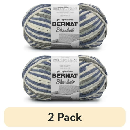 (2 pack) Bernat Blanket 6 Super Bulky Polyester Yarn, Countryside 10.5oz/300g, 220 Yards