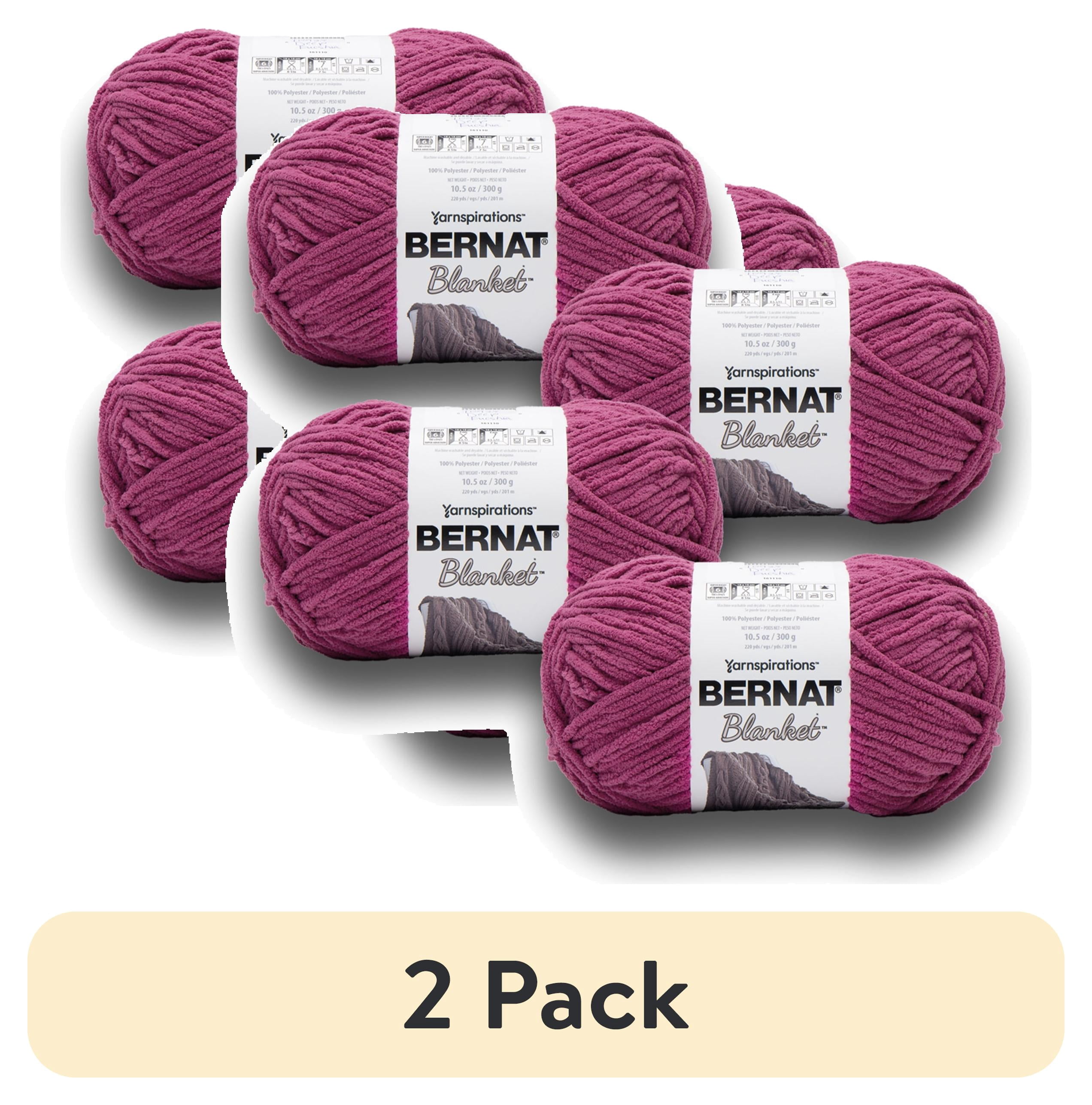 (2 pack) Bernat® Blanket™ #6 Super Bulky Polyester Yarn, Deep Fucshia 10.5oz/300g, 220 Yards (4 Pack)