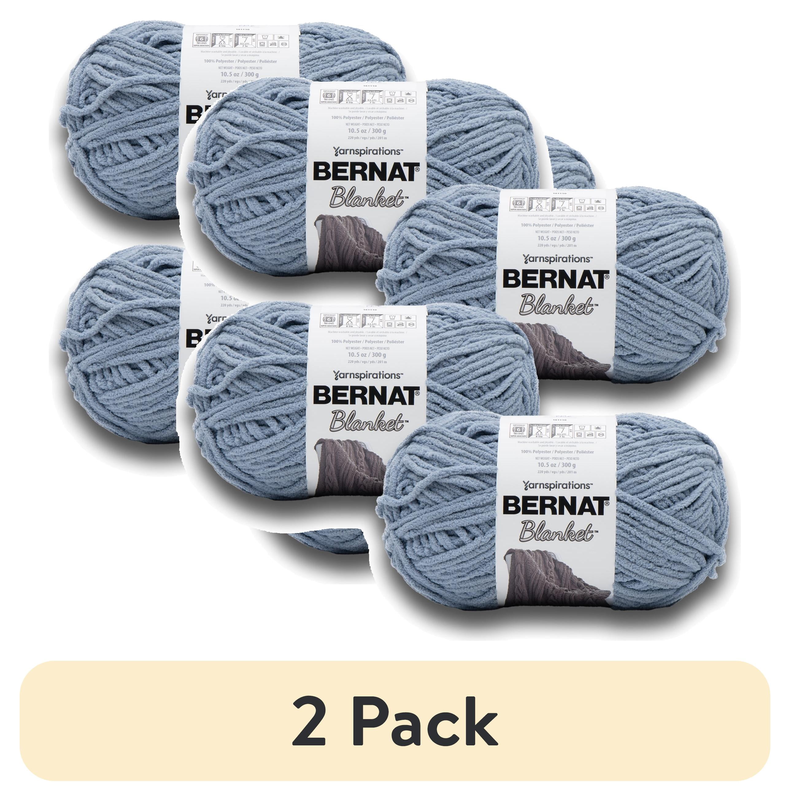 (2 pack) Bernat® Blanket™ #6 Super Bulky Polyester Yarn, Gray Blue 10.5oz/300g, 220 Yards (4 Pack)