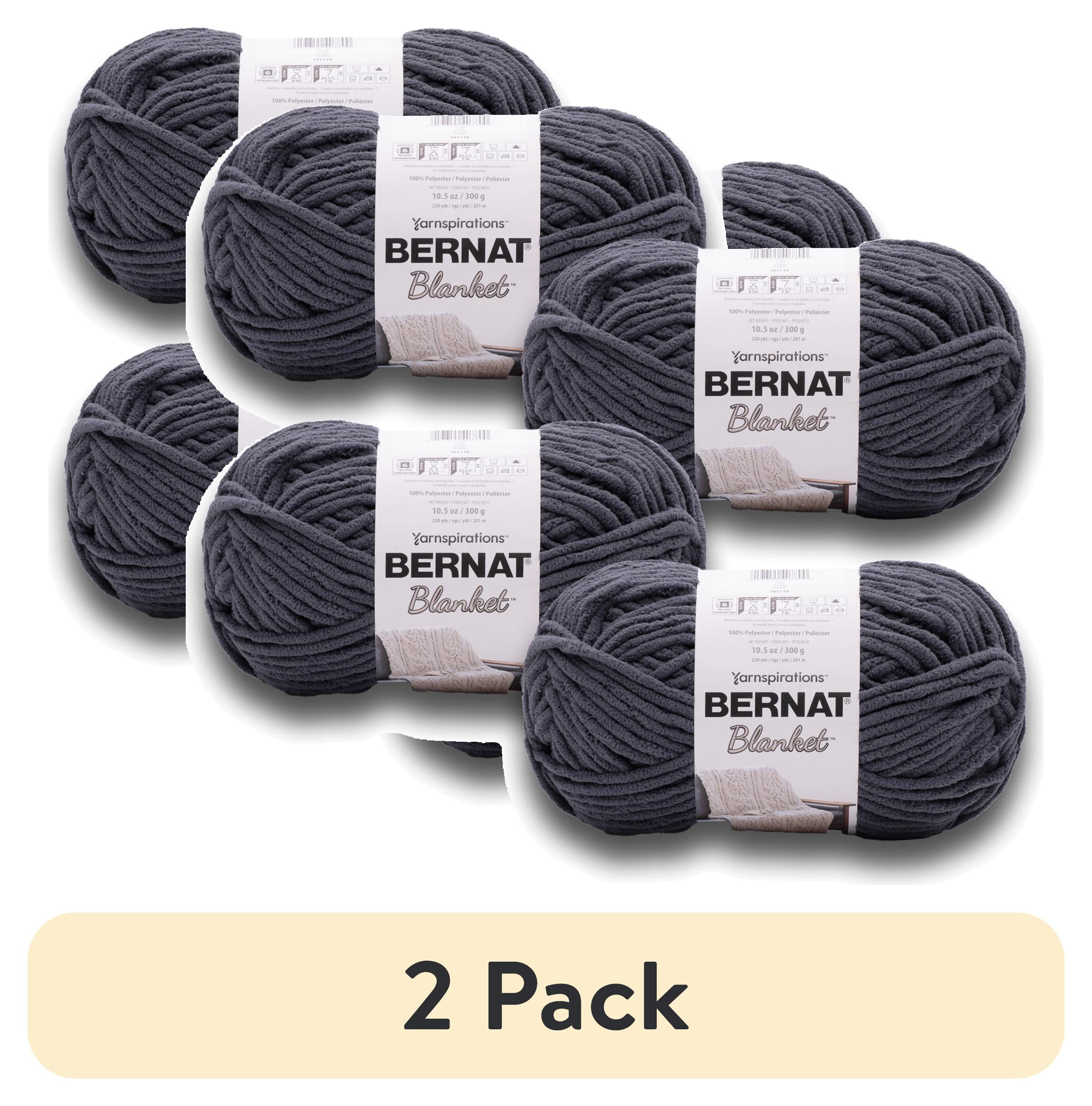 (2 pack) Bernat® Blanket™ #6 Super Bulky Polyester Yarn, Lead 10.5oz/300g, 220 Yards (4 Pack)