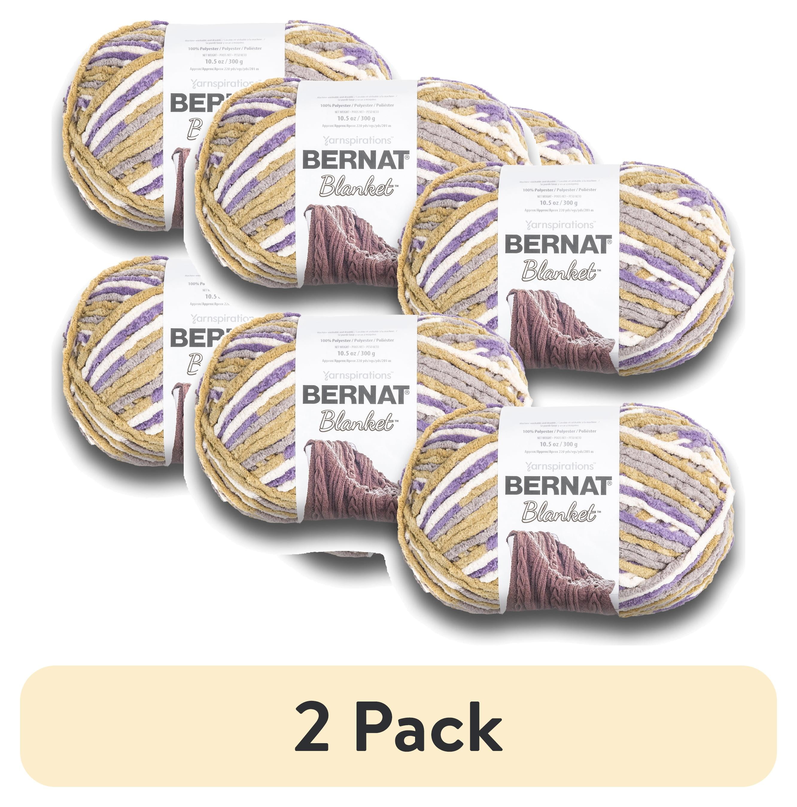(2 pack) Bernat® Blanket™ #6 Super Bulky Polyester Yarn, Lilac Bush 10.5oz/300g, 220 Yards (4 Pack)