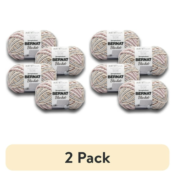 (2 pack) Bernat® Blanket™ #6 Super Bulky Polyester Yarn, Morning Dove 10.5oz/300g, 220 Yards (4 Pack)