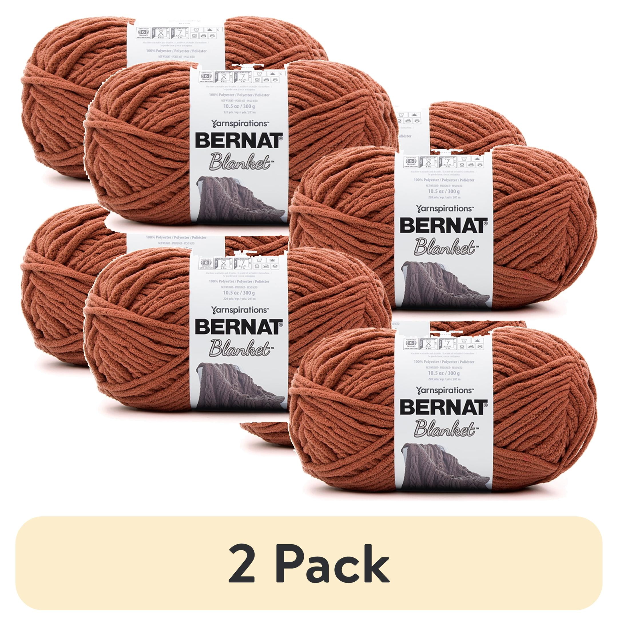 (2 pack) Bernat® Blanket™ #6 Super Bulky Polyester Yarn, Orange Leaf 10.5oz/300g, 220 Yards (4 Pack)